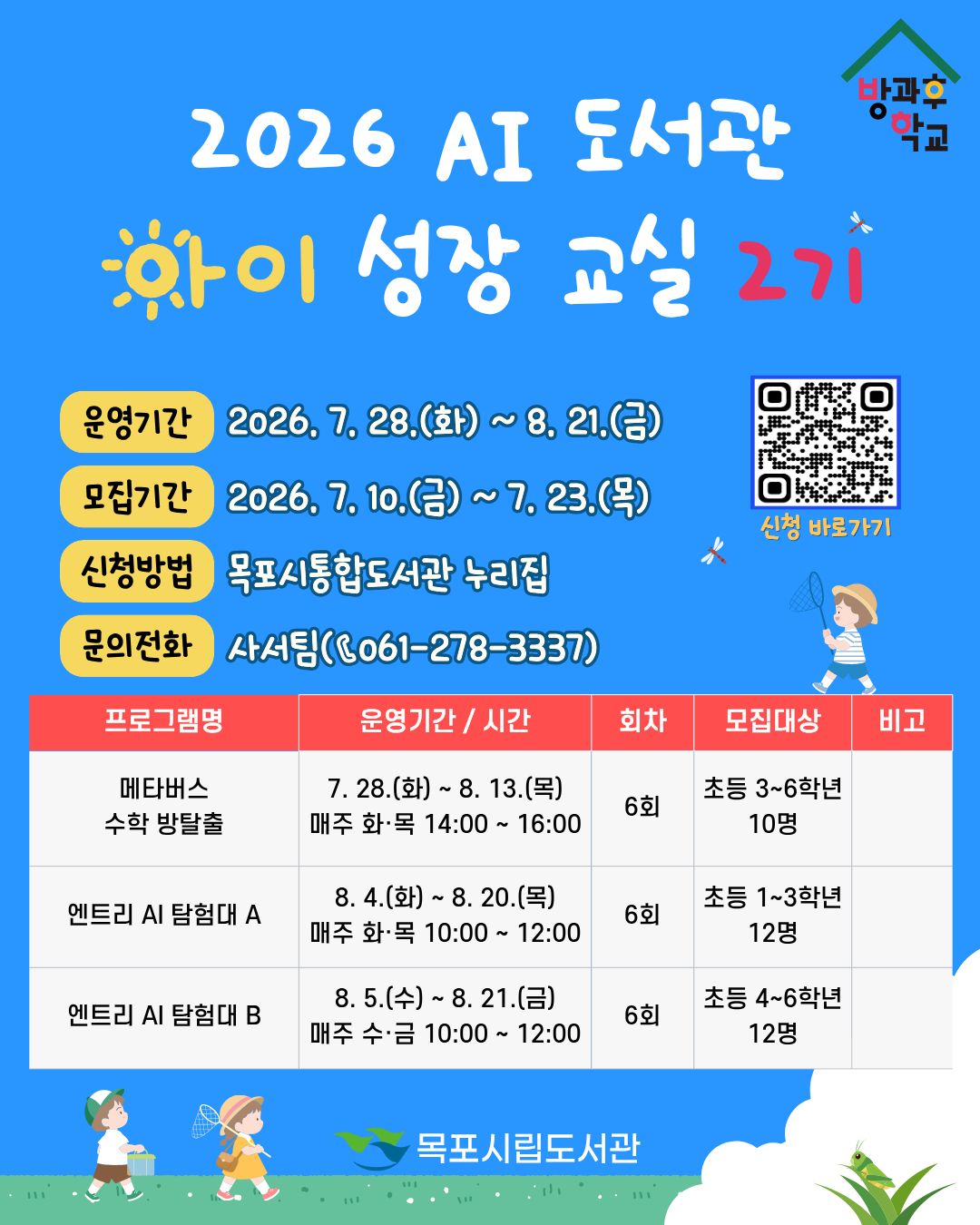 목포시립도서관, 여름방학 초등학생 대상 AI 교육 운영