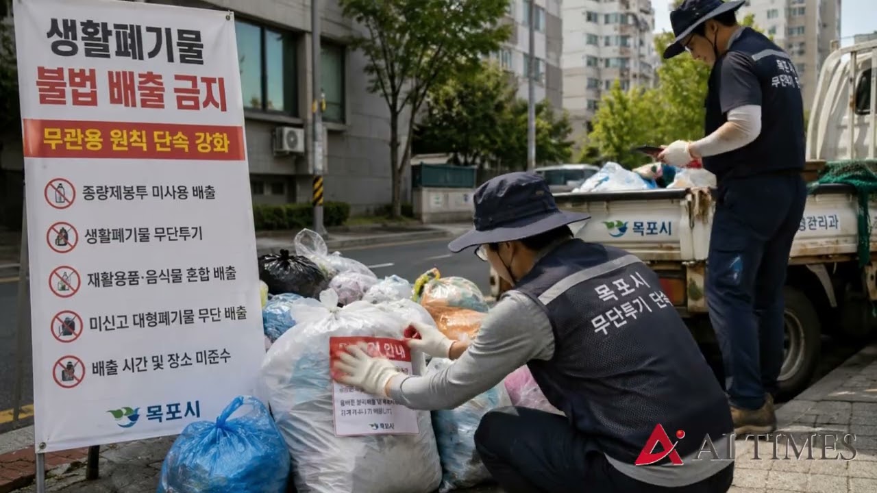 목포, 생활폐기물 불법 배출 단속 강화