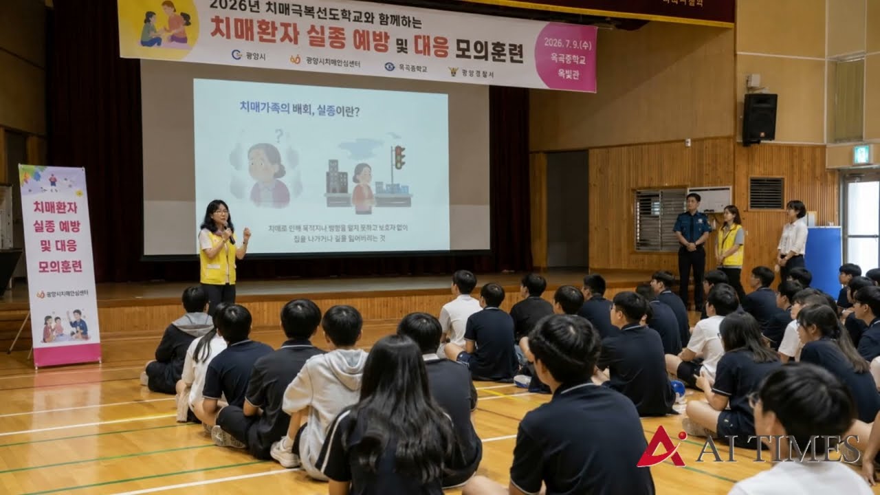 광양, 옥곡중학교서 치매환자 실종 대응 모의훈련