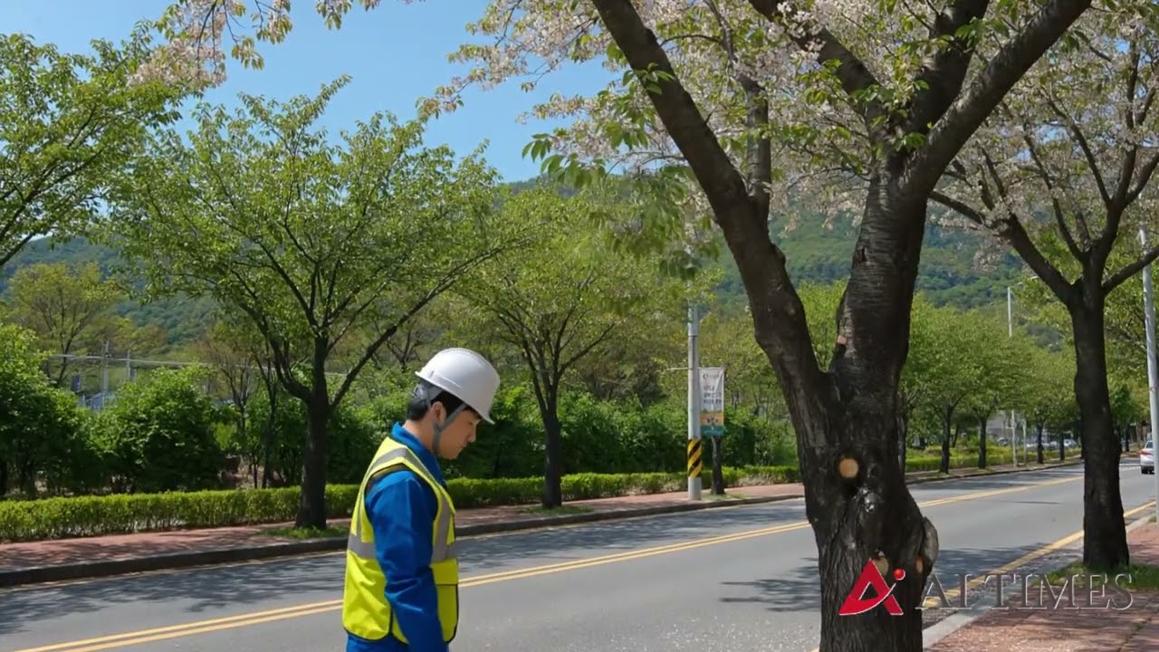 광양, 가야산 중복도로 왕벚나무 정비…차량 통행 안전 개선