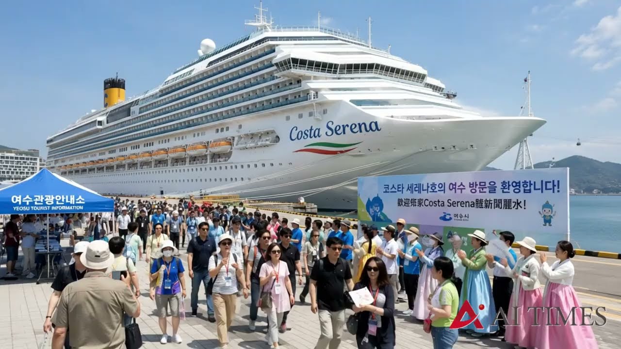 대만 크루즈 코스타 세레나호, 4개월 만에 여수항 입항…3200명 방문