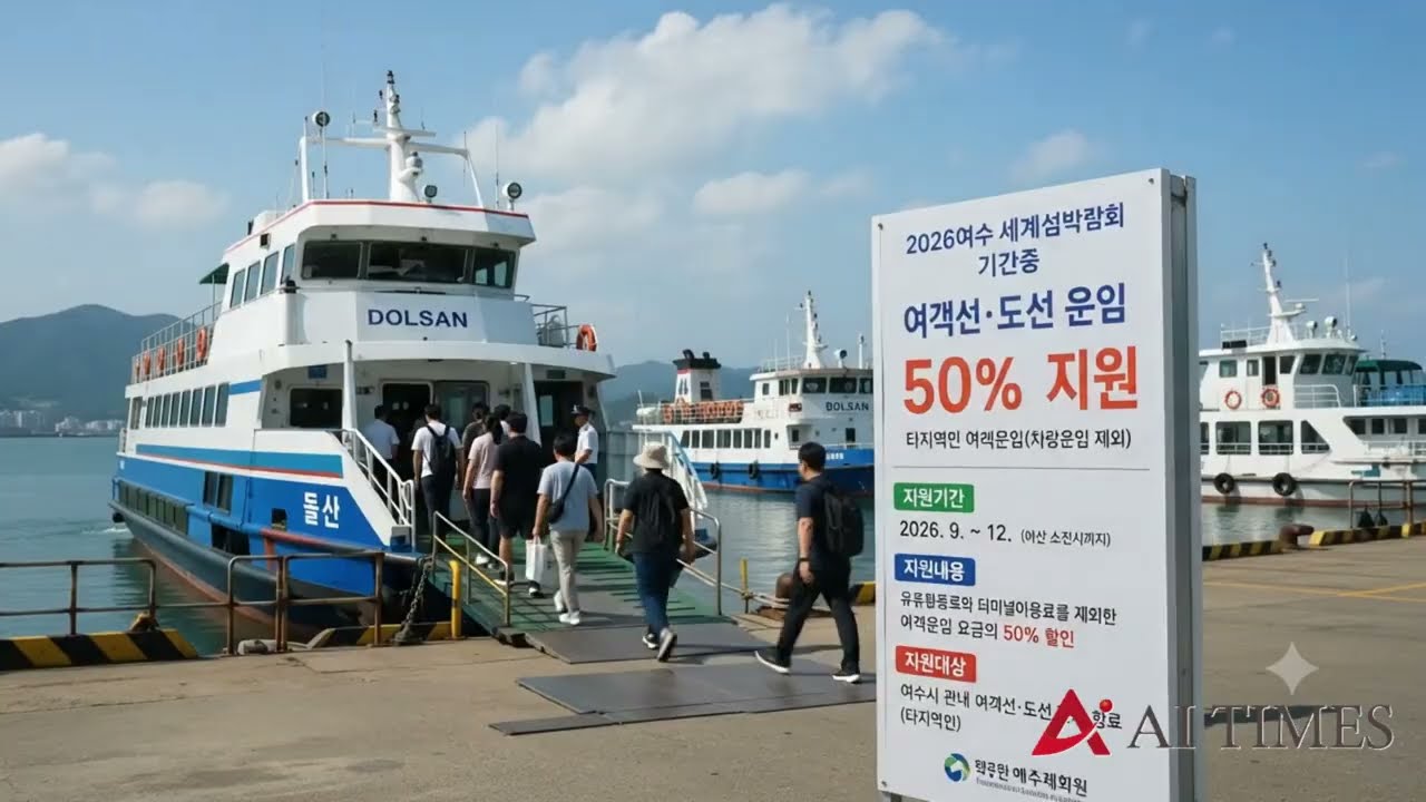 여수, 섬박람회 기간 타지역민 여객선·도선 운임 50% 지원