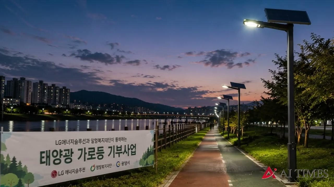 광양 동천변 야간 밝힌다…4억1000만원 규모 태양광 가로등 설치