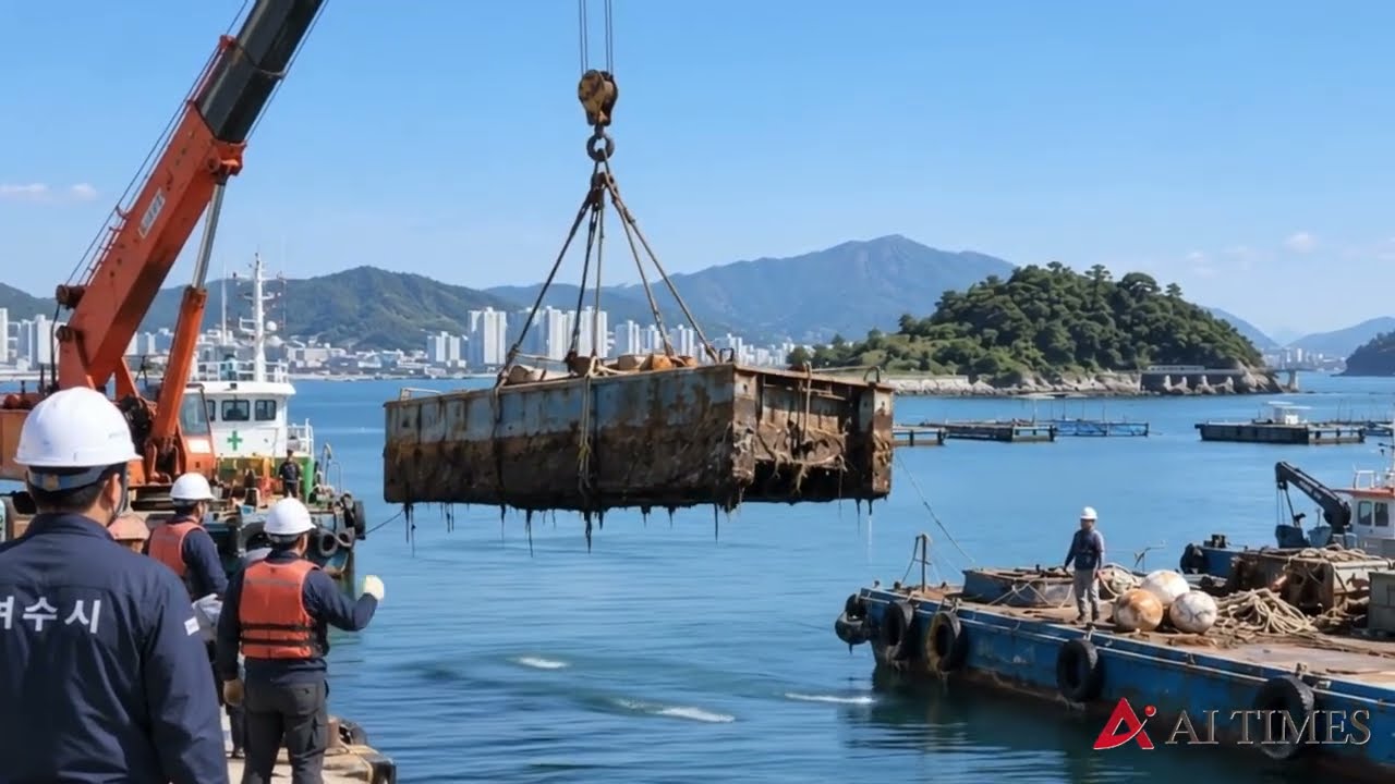여수, 장도·두력도 장기 계류 바지선 정비…두력도 25척 철거
