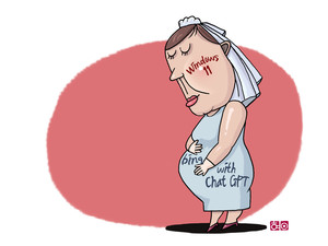 [AI 만평] 홀몸이 아닌가벼