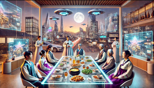 챗GPT가 그린 2050년 추석 차례상...“음식은 드론이 3D 프린팅으로 만들 것"