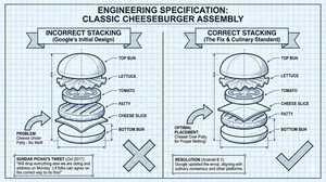 구글 CEO가 치즈버거 제조법 이미지를 게시한 이유